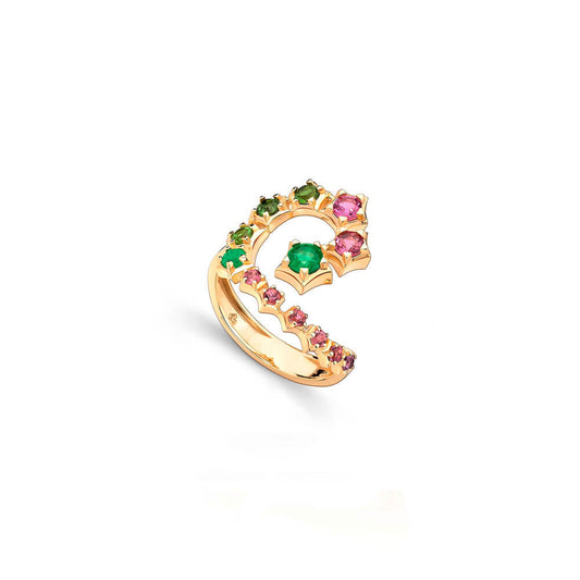 Anel Antares Safiras Coloridas 18k