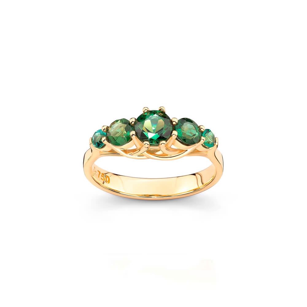 Anel Candy Color Turmalina Degradê 18k