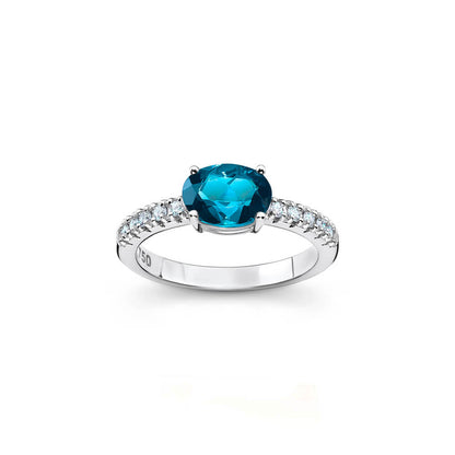 Anel Candy Color Turmalina Oval Azul 18k