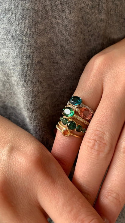 Anel Candy Color Turmalina Oval Azul 18k