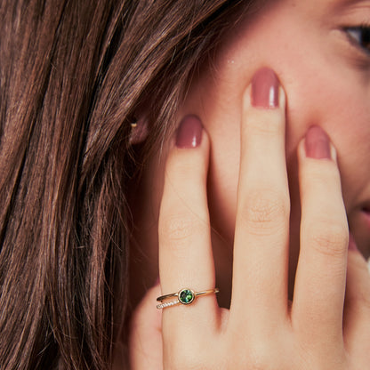 Anel Candy Color Turmalina Verde 18k
