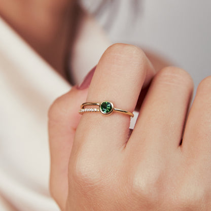 Anel Candy Color Turmalina Verde 18k