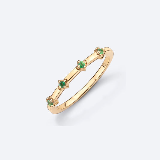 Anel Clássico Esmeralda 18k