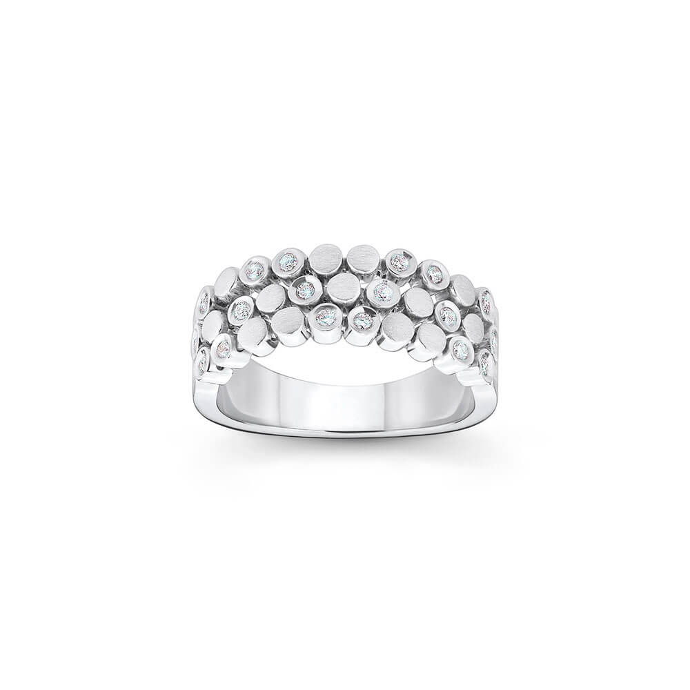 Anel Confete 3 fileiras 18k
