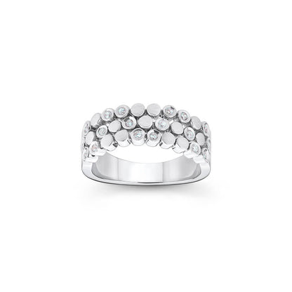 Anel Confete 3 fileiras 18k