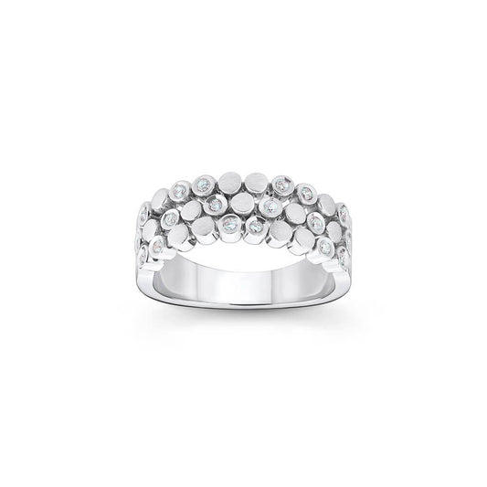 Anel Confete 3 fileiras 18k