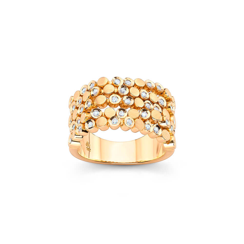 Anel Confete 5 fileiras 18k