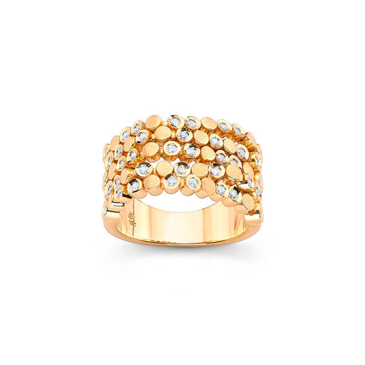 Anel Confete 5 fileiras 18k