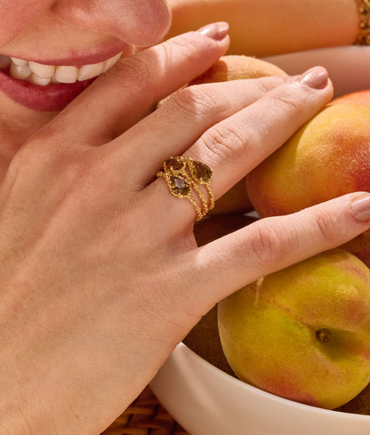 Anel Duna Andaluzita Gota 18k