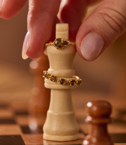 Anel Duna Andaluzita Gota 18k