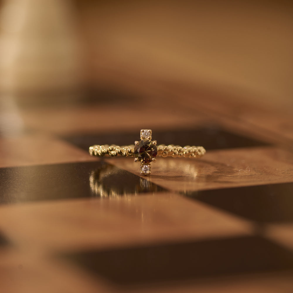 Anel Duna Andaluzita Redonda 18k