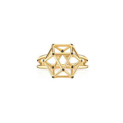 Anel Equilibrium G com Brilhantes Negro 18k
