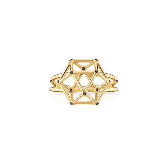 Anel Equilibrium G com Brilhantes Negro 18k