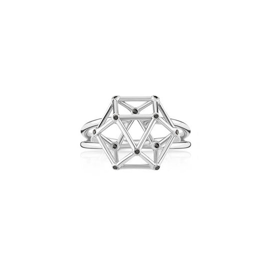 Anel Equilibrium G com Brilhantes Negro 18k