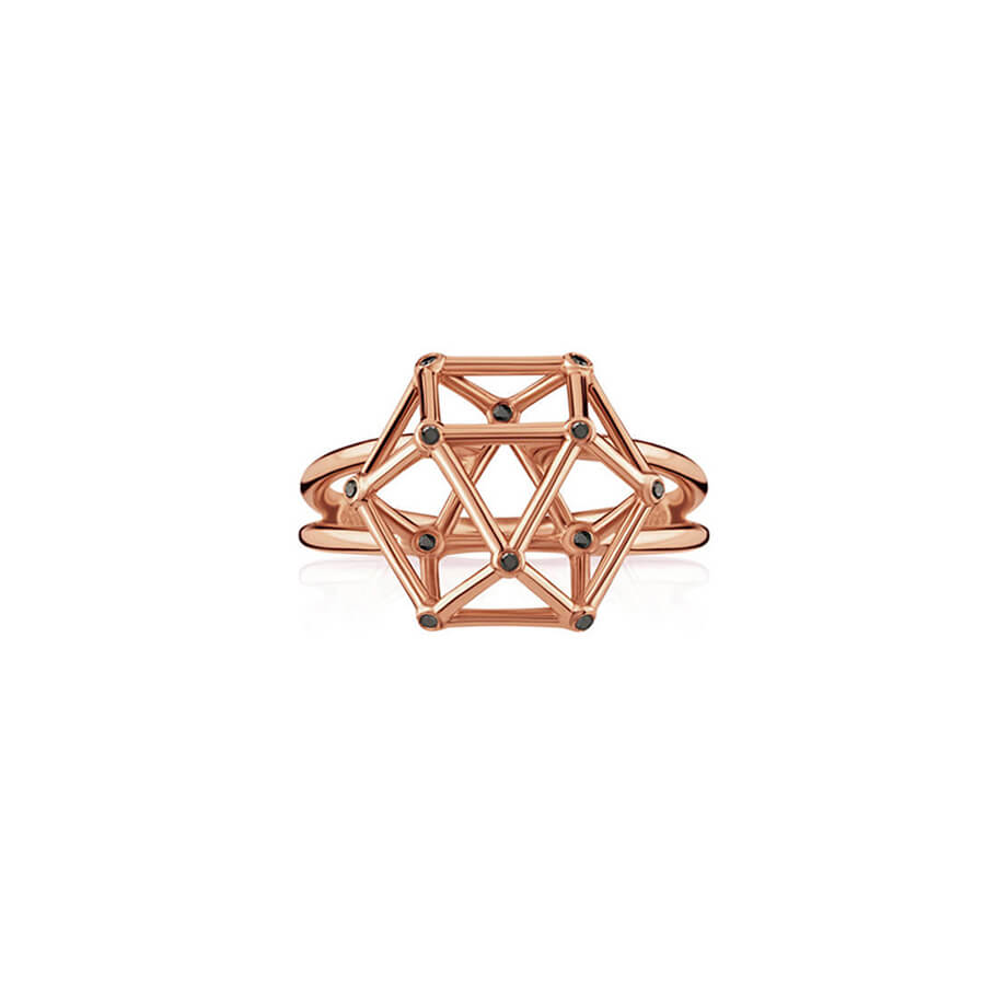 Anel Equilibrium G com Brilhantes Negro 18k