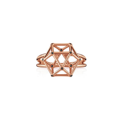 Anel Equilibrium G com Brilhantes Negro 18k