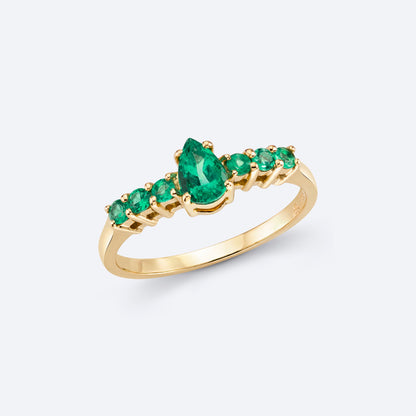 Anel Esmeraldas 18k