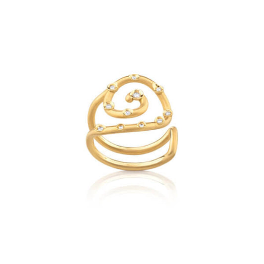 Anel Espiral Dourado 18k