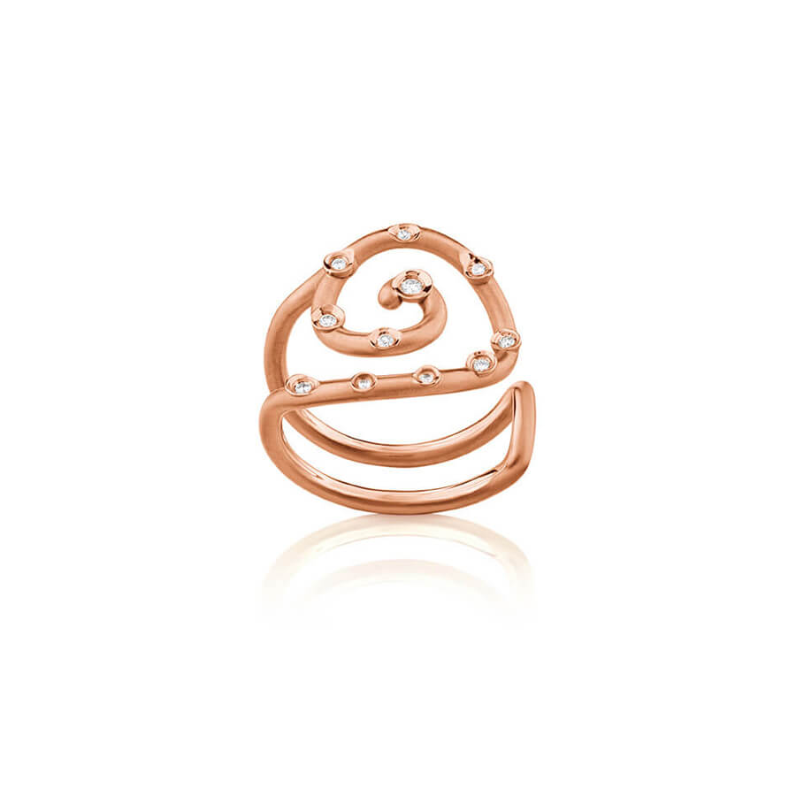 Anel Espiral Dourado 18k