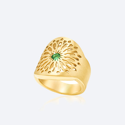 Anel Gaudí Esmeralda 18k