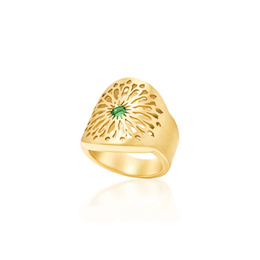 Anel Gaudí Esmeralda 18k