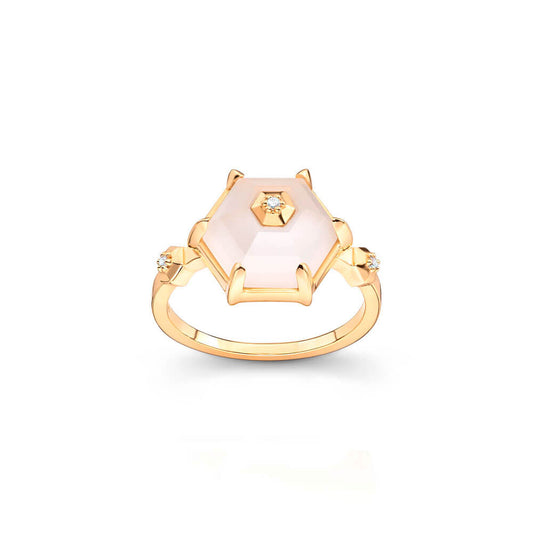 Anel Hex P Cristal 18k