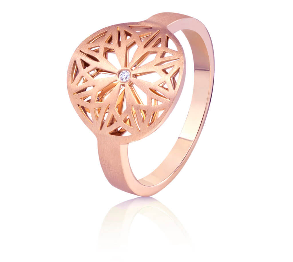 Anel Mandala Flor 18k