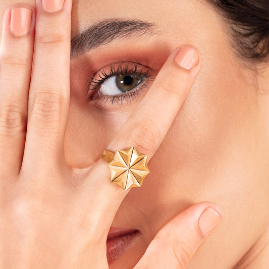 Anel Reflexo Mandala 18k