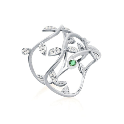 Anel Teva com Esmeralda 18k