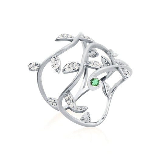 Anel Teva com Esmeralda 18k