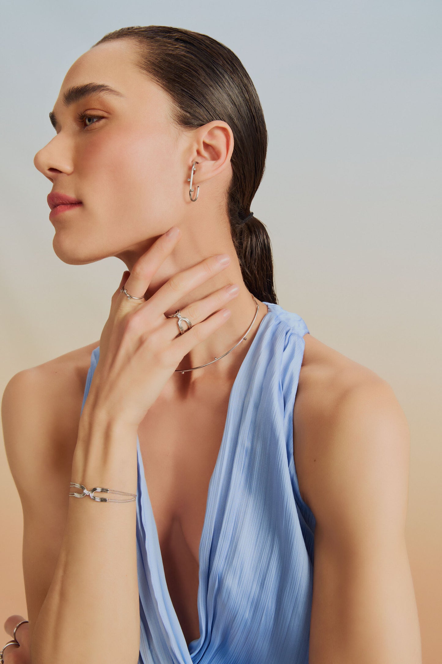 Anel Wave com Brilhante 18k