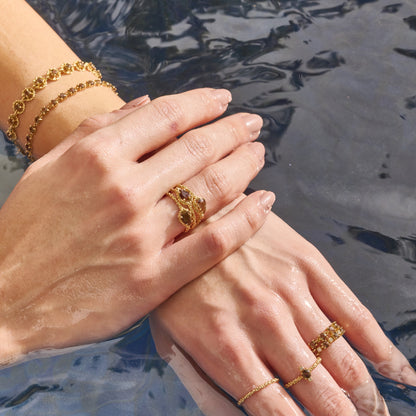 Anel Duna Andaluzita Gota 18k