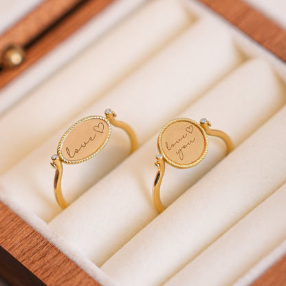 Anel Imprint Giratório Oval 18k