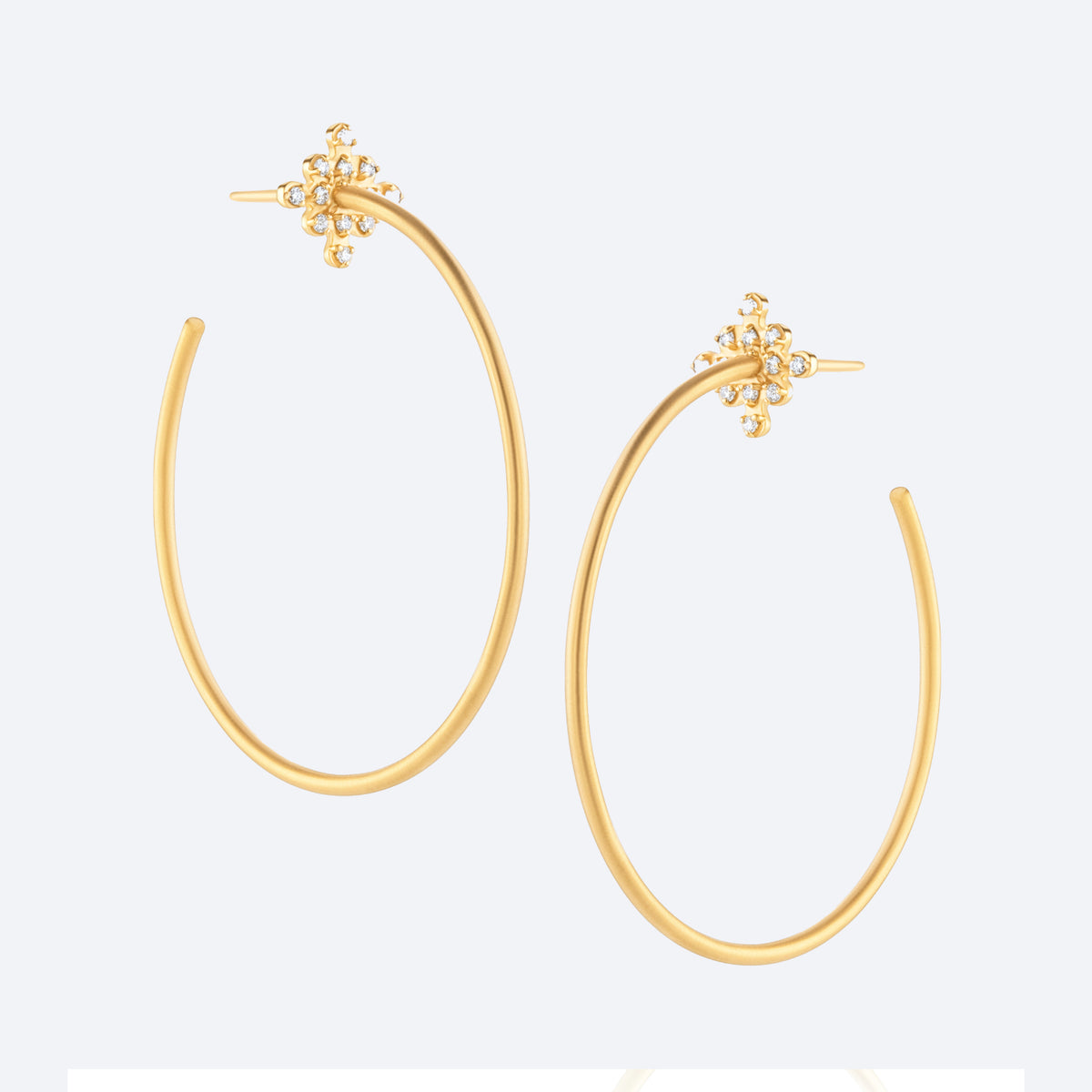 Brinco Argola Fio Losango Brilhante 18k