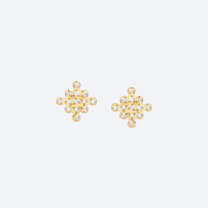 Brinco espeto Losango Brilhante 18k