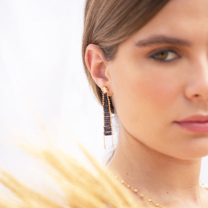 Brinco Crochê Espinélio 18k