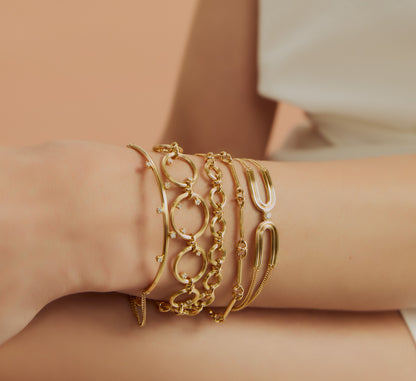 Bracelete Flow com Brilhantes 18k