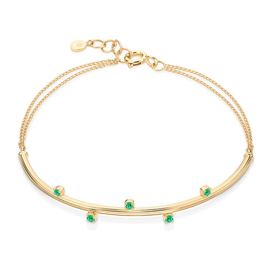 Bracelete Flow com Esmeraldas 18k