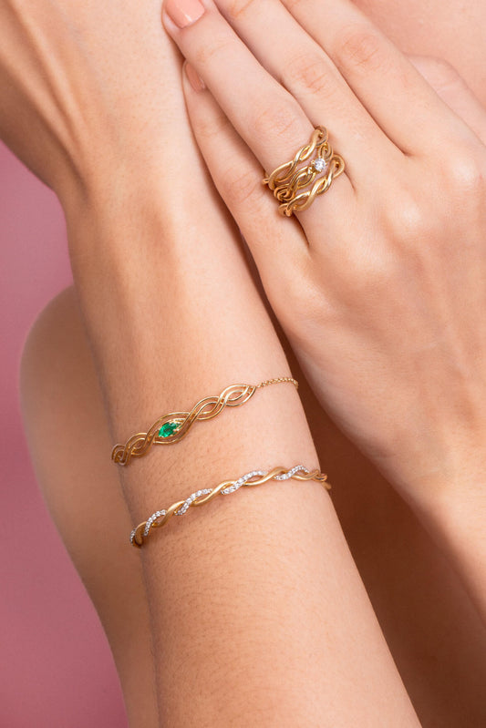 Bracelete Nós Brilhantes 18k