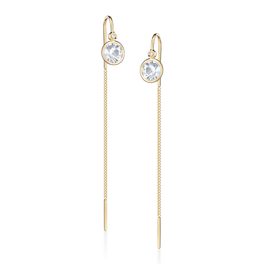 Brinco Anzol Cristal 18k