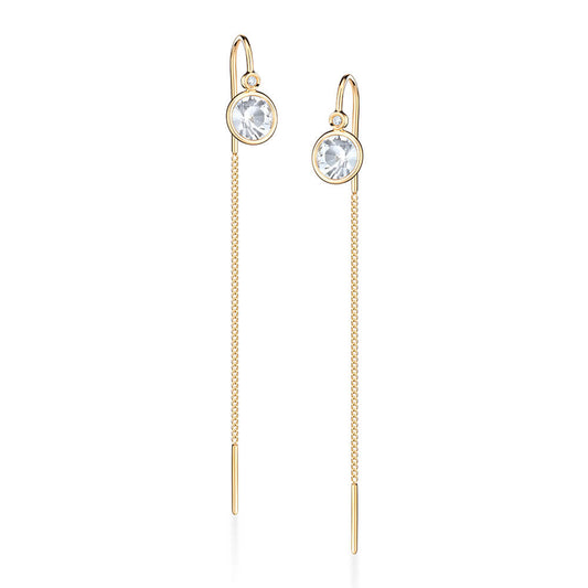 Brinco Anzol Cristal 18k