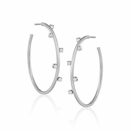 Brinco Argola Flow com Brilhantes 18k