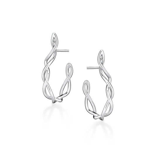 Brinco Argola Nós Brilhantes18k