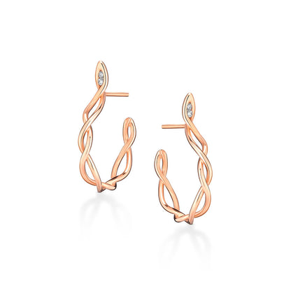 Brinco Argola Nós Brilhantes18k