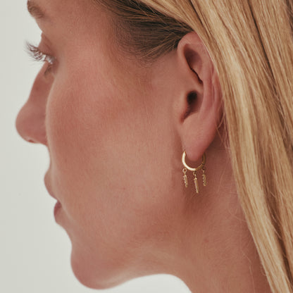 Brinco Argola Spikes com Brilhantes 18k