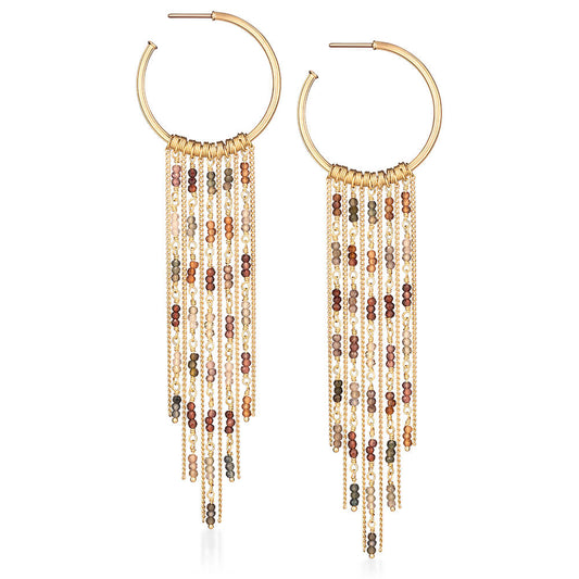 Brinco Argola Sunlit com Safiras Terrosas G 18k