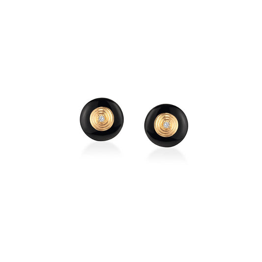 Brinco Ciclos Pastilha Negra 18k
