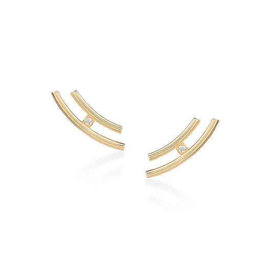 Brinco Earcuff Flow com Brilhantes 18k
