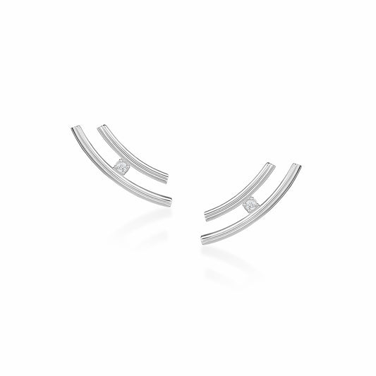 Brinco Earcuff Flow com Brilhantes 18k
