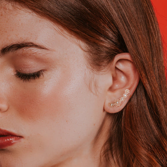 Brinco Estrela Raiada Earcuff 18k